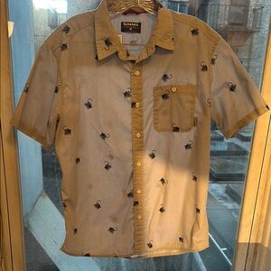 Simms Men's Beige Short Sleeve Shirt